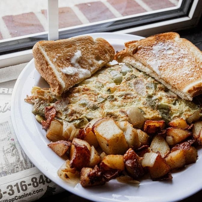 Corned Beef Hash Omelet.